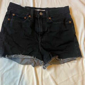Levi’s Black Denim High-Rise Cutoff Shorts